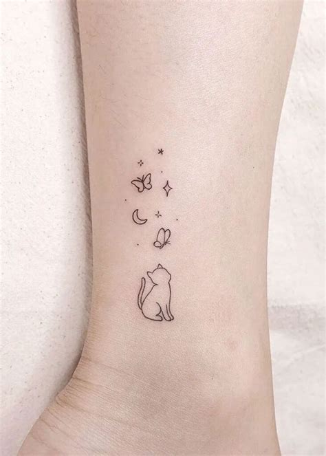 tatuaje de gato sencillo|tatuajes de gatos bonitos.